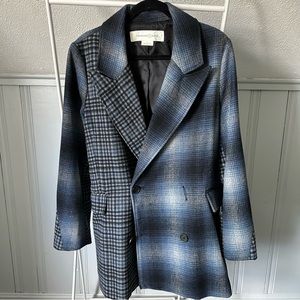 Treasure and Bond Mixed Plaid Blazer Jacket